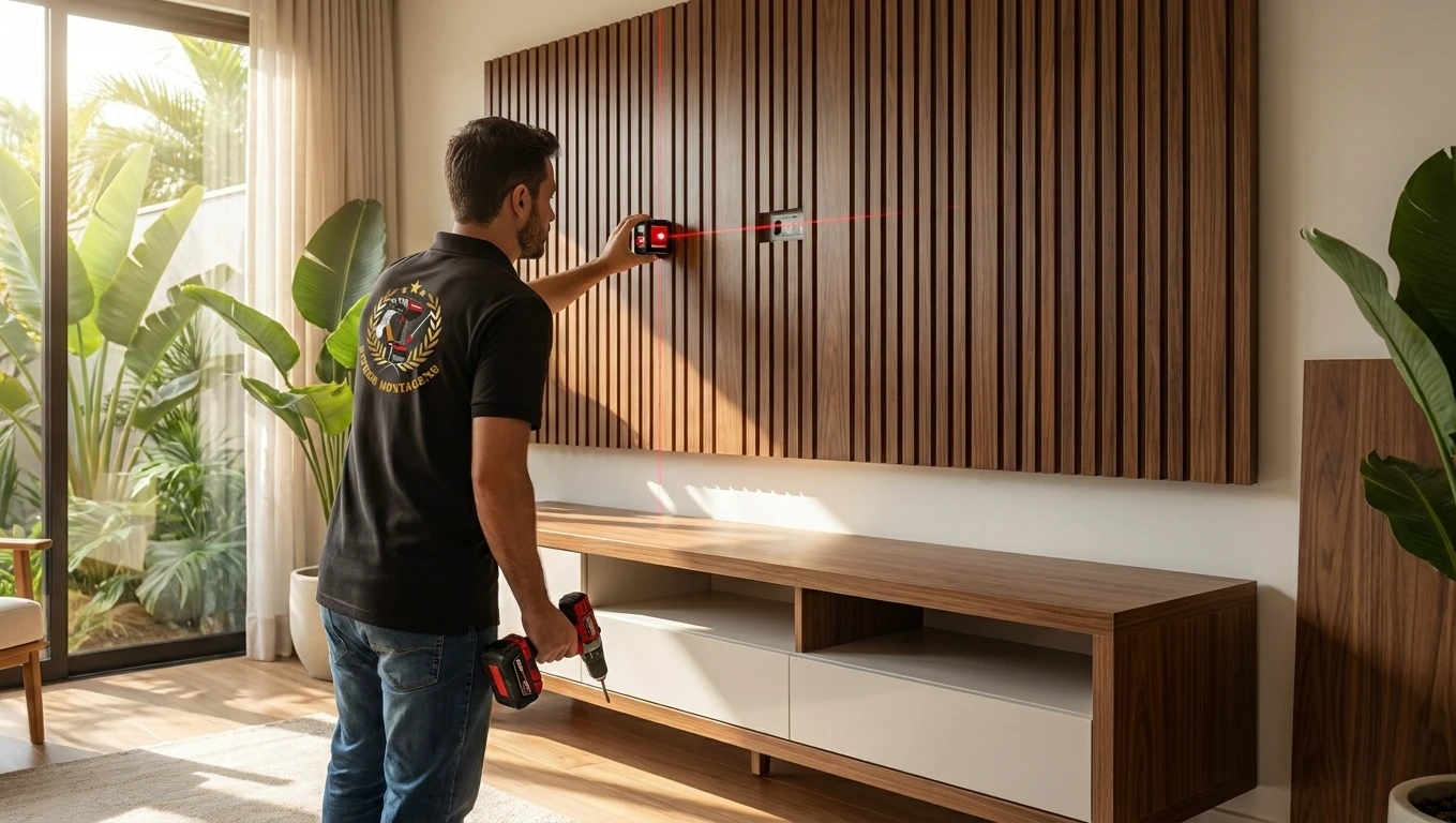 Painel de TV, Rack e Nichos: O Segredo para uma Instalação Segura e 100% Alinhada